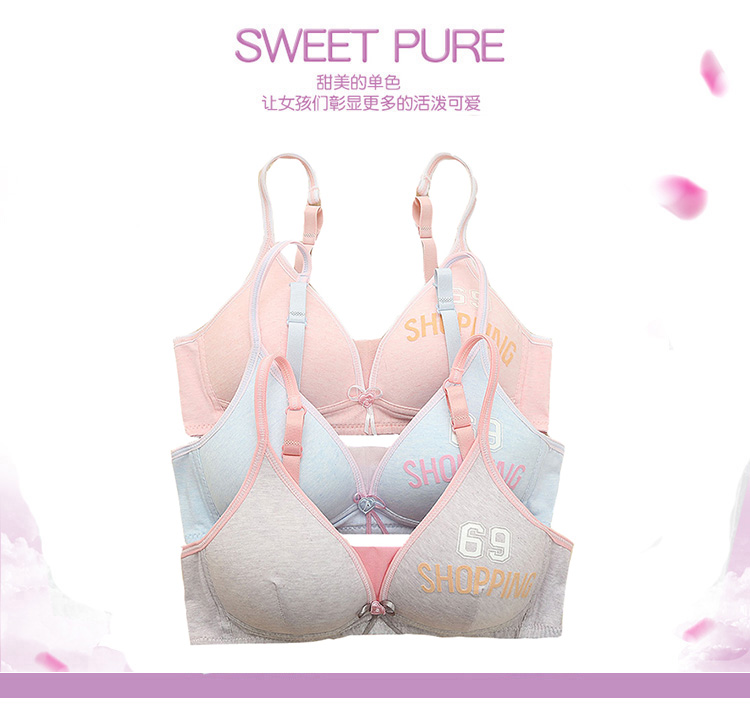 Cô gái thời kỳ phát triển áo ngực không có vòng thép mỏng khuôn cốc học sinh trung học bikini thời trang đồ lót thủy triều thu thập ngực nhỏ các loại áo bra